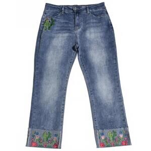 NEW FASHION EXPRESS women's embroidery cactus jean in medium wash